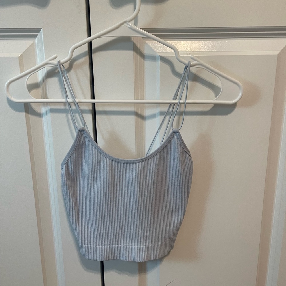 Cropped light blue double straps